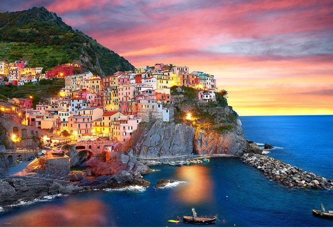 Puzzle Manarola bei Dämmerung Italien 2000 Teile