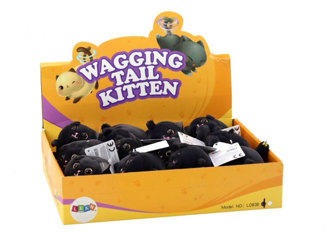 Springender Plüschkatze Schwarz