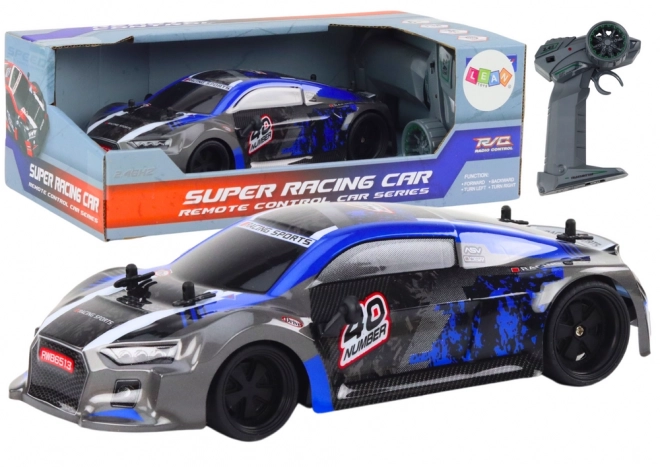 Zuverlässiges RC-Auto mit Gummirädern für Driften Blau