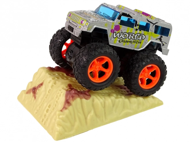 Monster Truck Spielzeugauto mit Rückziehantrieb und Sprungrampe