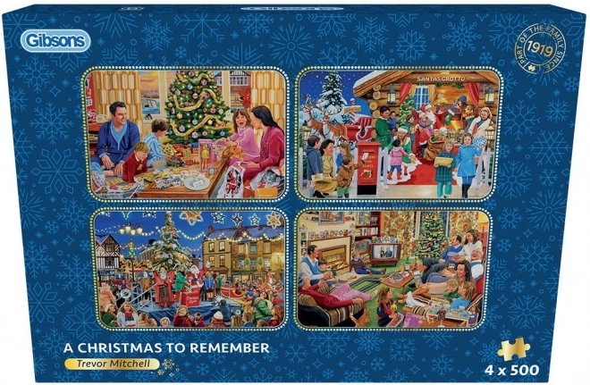 Gibsons Puzzle Unvergessliche Weihnachten 4x500 Teile