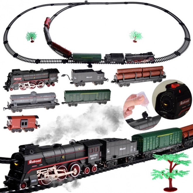 Elektrische Eisenbahn mit Dampf und Soundeffekten