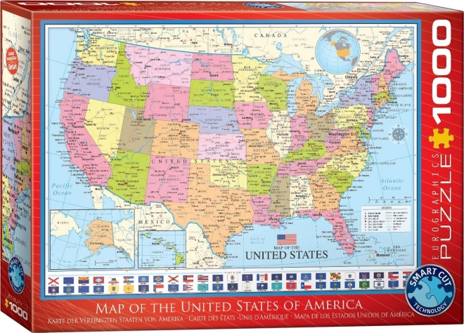 Eurographics Puzzle Politische Karte der USA 1000 Teile