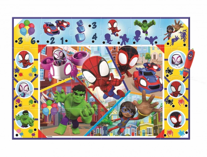 Clementoni Bodenpuzzle mit Interaktivem Stift Spidey und Seine Fantastischen Freunde