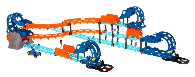 Interaktive Rennbahn mit Tunnel und Auto 3+