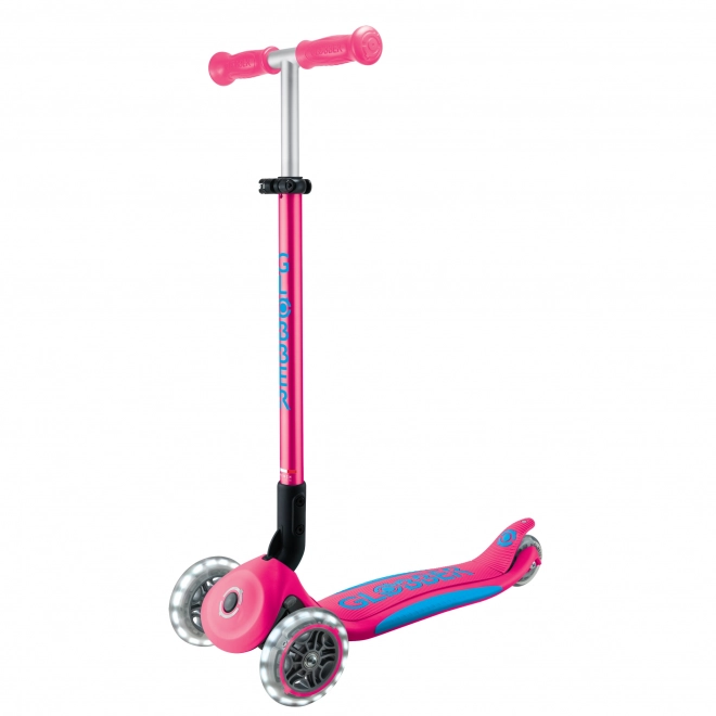 Globber Dreirad-Scooter Primo Foldable Plus mit Licht - Fuchsia Pink