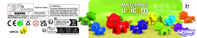 Lernspiel Einhorn Zahlen und Farben Montessori Set