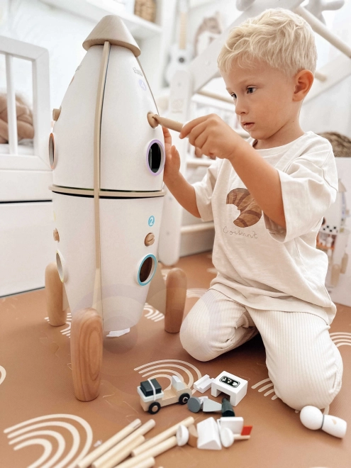 Klassische Welt Holzrakete Kinderhaus mit Figuren