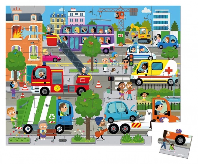Janod Puzzle Koffer Stadt - 36 Teile