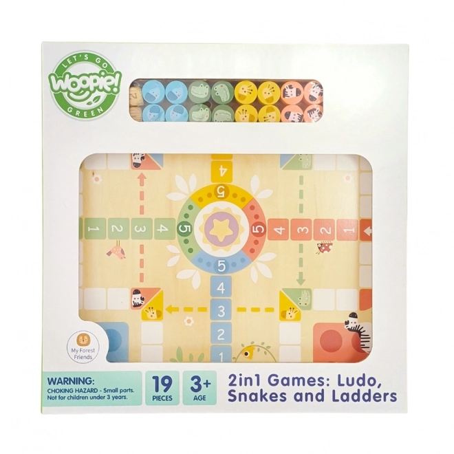 Woopie Green Logische Brettspiele 2in1 Ludo Mensch ärgere dich nicht + Befreie die Tiere