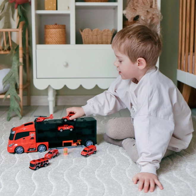 Woopie Feuerwehrauto Transporter 3-in-1 Set Rot