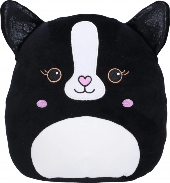 Plüschkissen Katze – schwarz, 25 cm