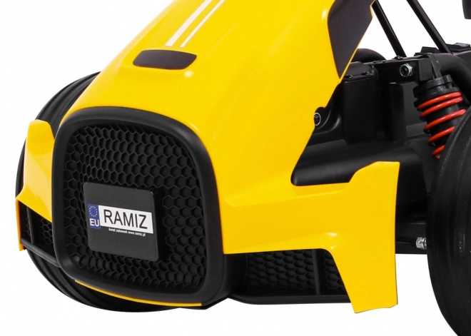 Kinder Gokart mit Akku Bolid XR-1 Gelb + verstellbarer Lenker + geformter Sitz