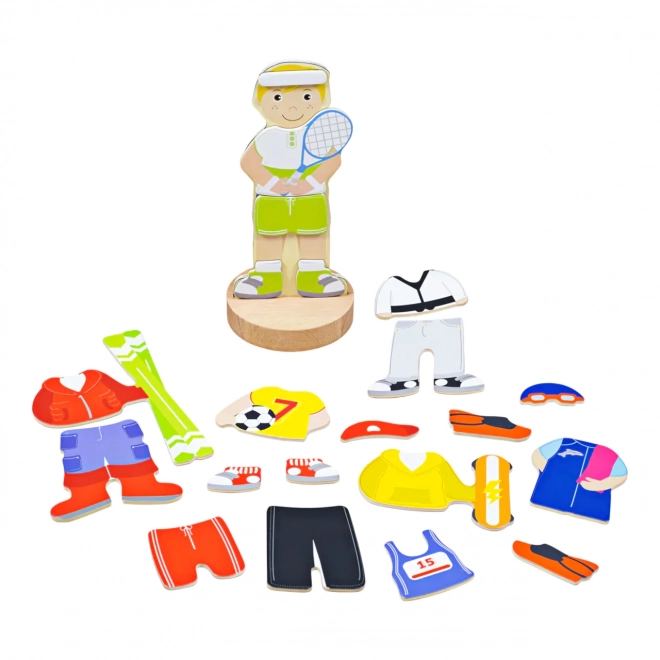 Bigjigs Toys Magnetisches Anziehpuzzle Sportliche Aktivitäten