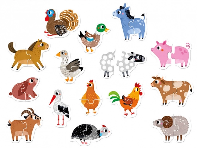 Erste Puzzle: Bauernhof-Tiere