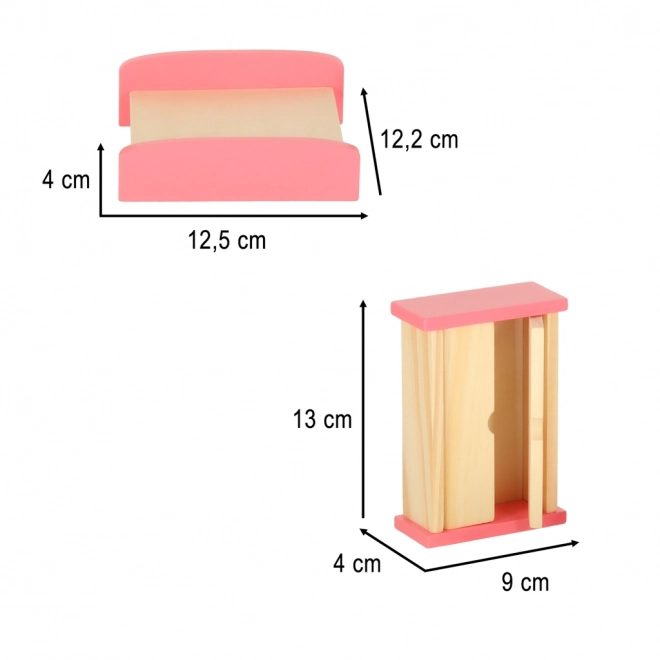 Holzpuppenhausmöbel Lila