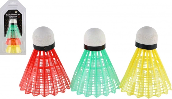 Bunte Badminton Federbälle/Flieger 3 Stk.