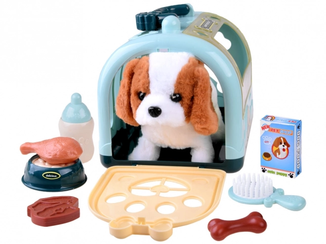 Interaktiver Beagle Plüschhund mit Futter und Transporter