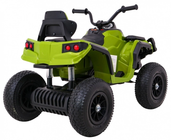 Kinder-Batterie-ATV Air Quad Grün + aufblasbare Räder + Radio MP3 + langsamer Start