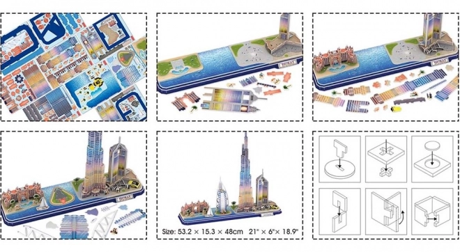 CubicFun Leuchtendes 3D-Puzzle CityLine Panorama Dubai