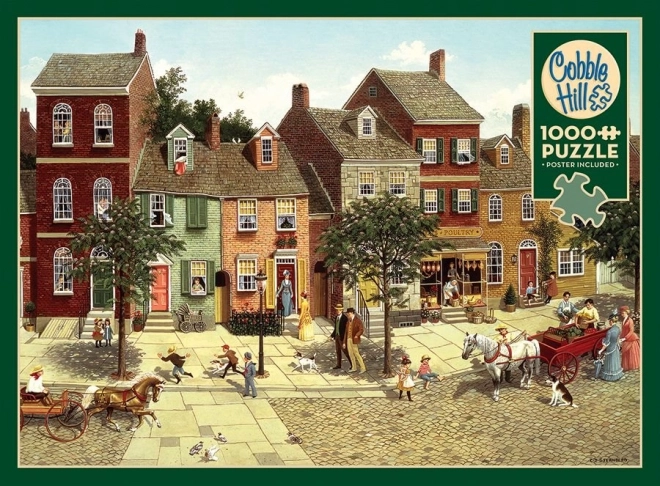 Puzzle COBBLE HILL Kurve am Platz 1000 Teile