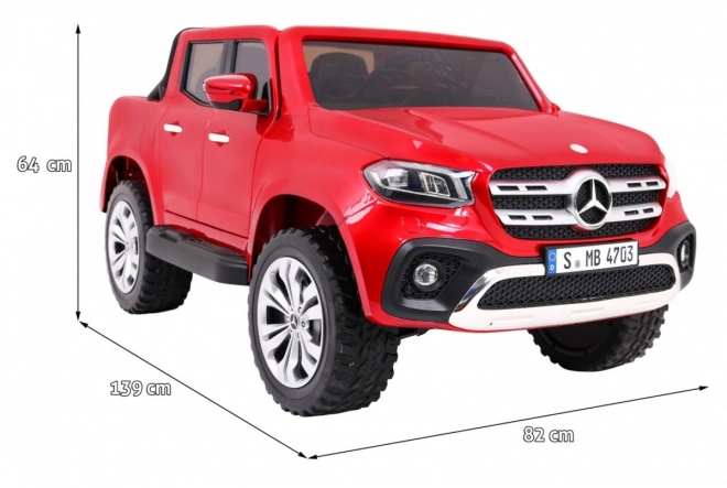 Mercedes Benz X-Klasse für Kinder Roter Lack + Fernbedienung + 4x4 + MP4 + Gepäckträger + EVA