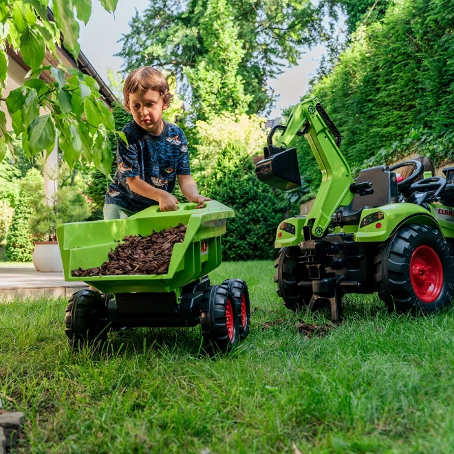 Pedaltraktor Claas Atiom 430 grün mit Vorder- und Rückschaufel