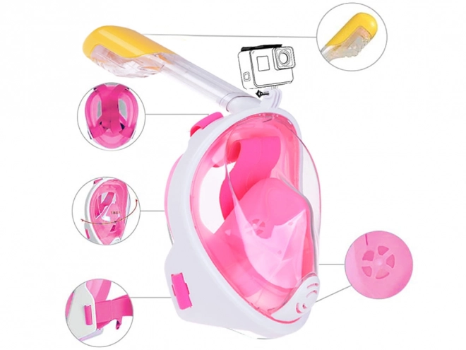 Vollgesichtsmaske mit Schnorchel zum Tauchen und Schnorcheln S/M SP0762 RO