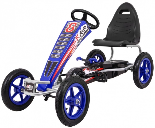 Gokart Full Ahead AIR mit Pedalen für Kinder ab 3 Jahren Blau + Sitzverstellung + Aufblasbare Räder + Handbremse