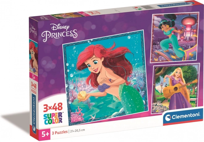 Clementoni Puzzle 3x48 Teile - Arielle, Jasmin, Rapunzel