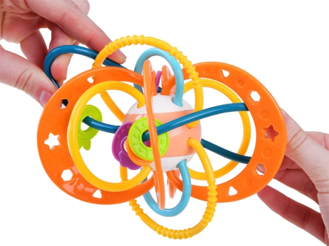Sensorischer Beißring für Babys Rassel – Orange