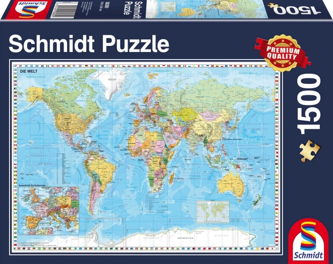 Politische Weltkarte Puzzle 1500 Teile