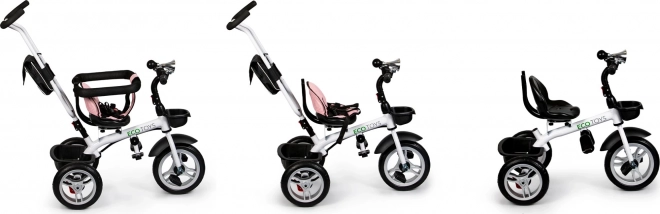 Dreirad Kinderwagen mit 360° Drehbarer Sitz Pink