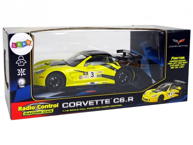 Ferngesteuertes Sportwagen Corvette C6.R Gelb mit Beleuchtung