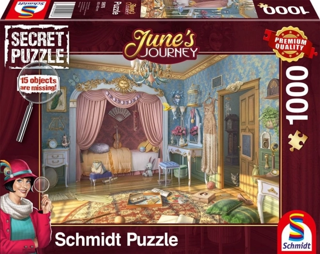 Schmidt Secret Puzzle June's Journey: Schlafzimmer von Miss June 1000 Teile