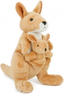 Plüsch-Känguru mit Jungtier 16 cm