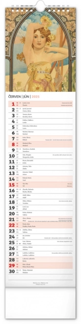 Notique Wandkalender Alfons Mucha 2025