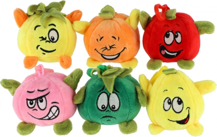 Sechs farbenfrohe Fruchtvarianten