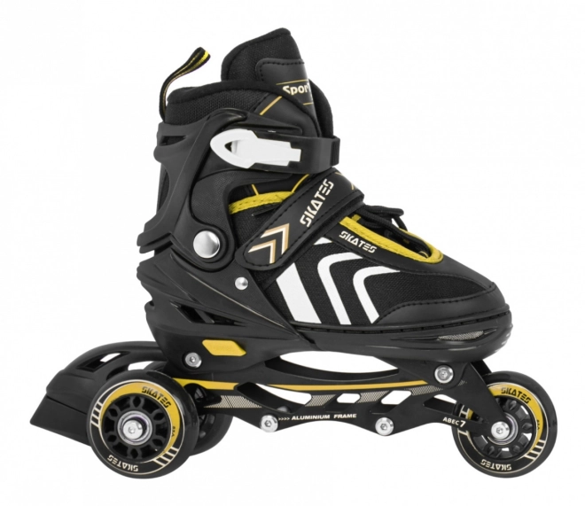 Multifunktionale Kinderskates 4-in-1 Blau Größe 39-43 – Gelb