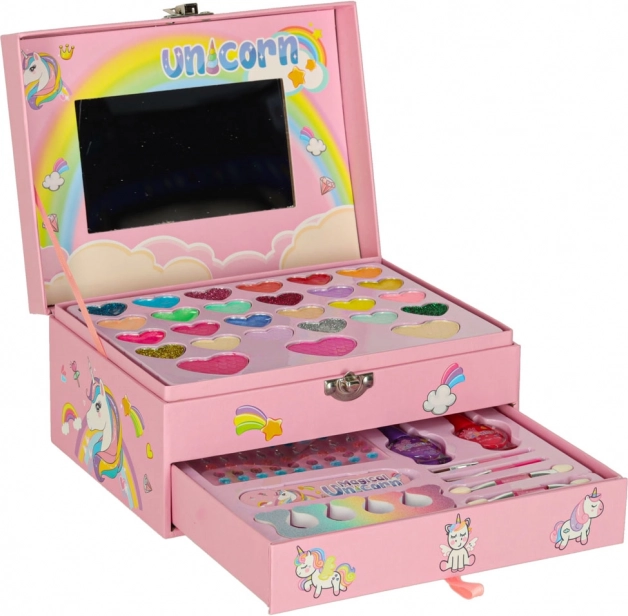 Kinderschminkset Einhorn für Make-up und Nägel