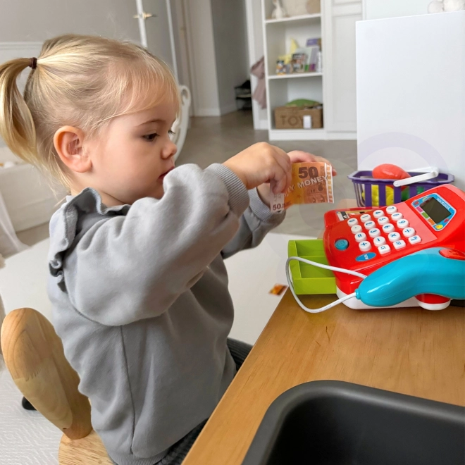 Kaufmannsladen Kasse mit Taschenrechner und Zubehör