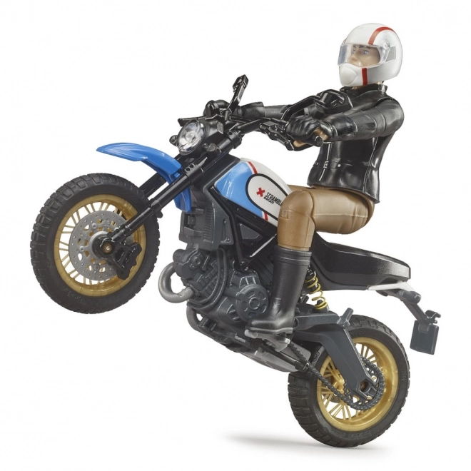 Bworld Motorrad Scrambler Ducati Café Racer mit Fahrer