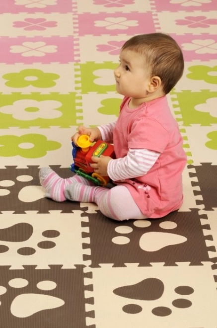 Puzzlematte Baby Braun Pfoten