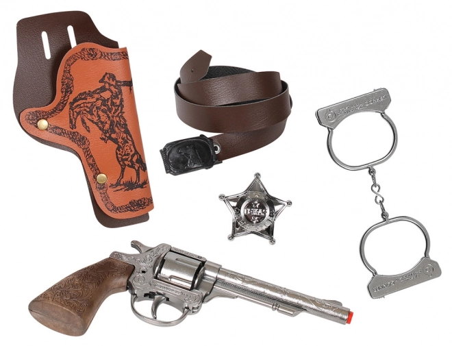 Mittelgroßes Cowboy-Set mit Handschellen