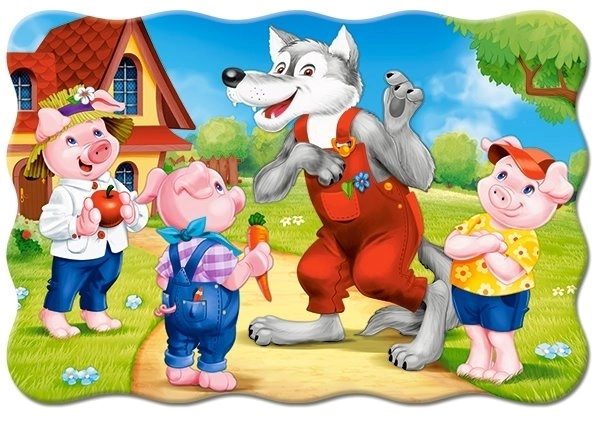 Bodenpuzzle Drei kleine Schweinchen