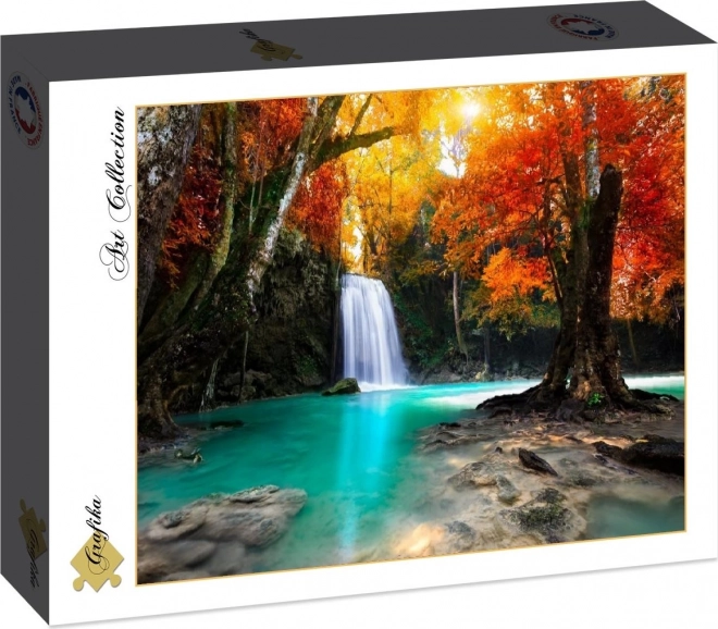 Grafika Puzzle Wasserfall im tiefen Wald 1500 Teile