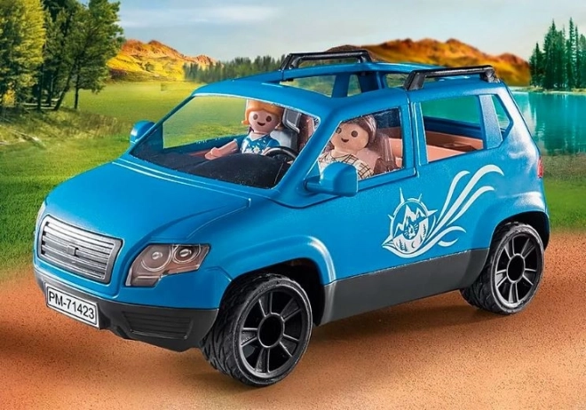 Familienausflug Wohnmobil und Auto Set