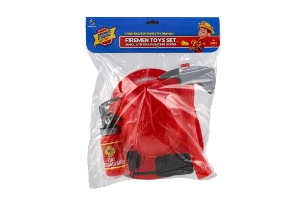 Feuerwehrset mit Helm und Wasserspritze