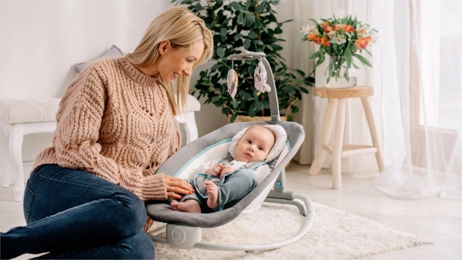 Lionelo Babywippe Pascal Grey Scandi – Grau Scandi