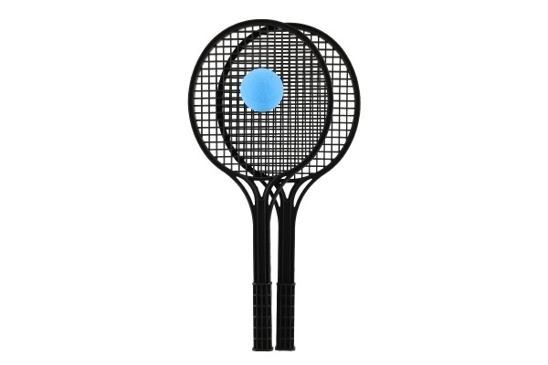 Schwarze Soft-Tennis-Schläger mit Ball